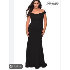Le Femme Curvy Black Off Shoulder Gown Womens 16 Maxi Formal Prom Classic