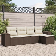Garden Sofa Set Brown PE rattan Large Modular Garden Sofa Set