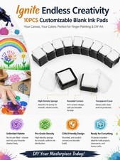 10Pcs Durable Blank DIY Ink Pads Reusable Sponge Plastic No Color for Kids