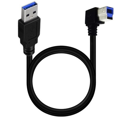 USB 3.0 Printer Cable Type A Male to B Plug 90 Degree High Speed 50cm/1.5 Ft