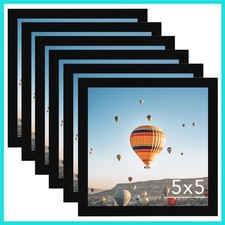 5x5 Picture Frame Set of 6 Black for Wall Hanging or Tabletop, Wall Mounting ...
