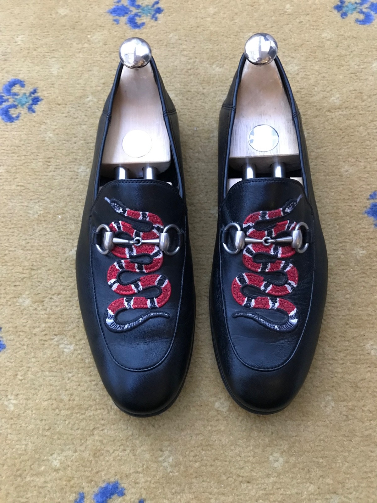 Gucci Leather Black Brixton Kingsnake Horsebit Shoes Loafers Mens UK 7 US 8 41 thumbnail 6