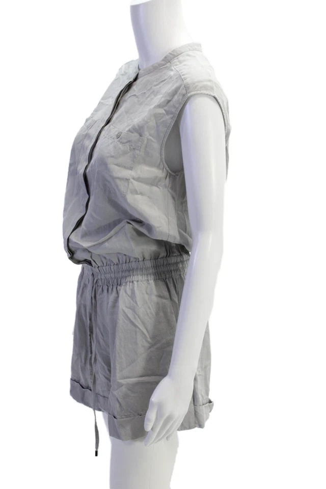 Mameluco informal gris con botones acanalados sin mangas Vince para mujer talla 08 Foto 2 de 4