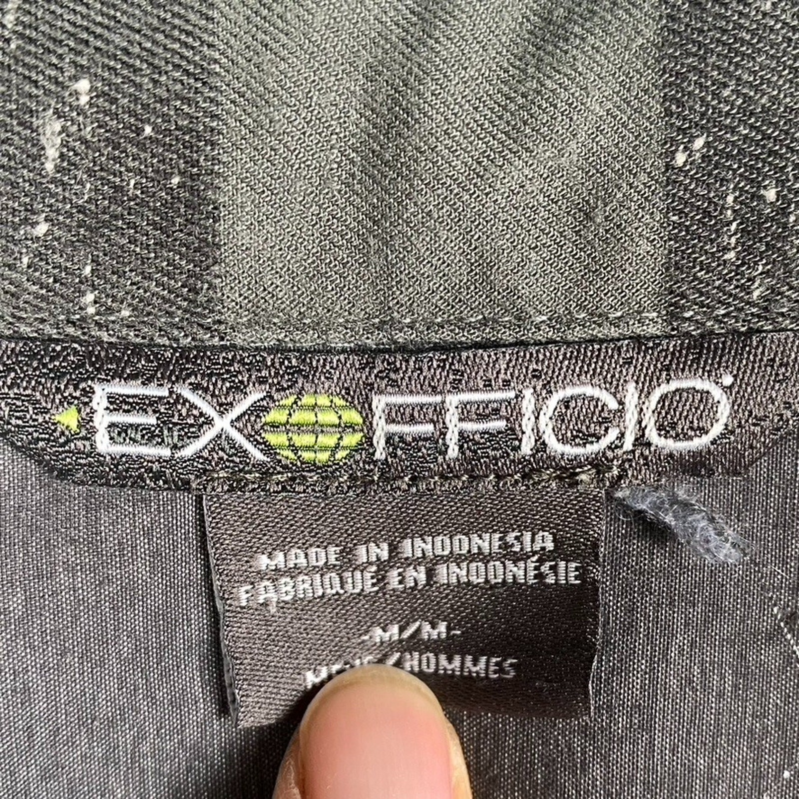 Exofficio Button Up Shirt Men's Medium Gray Plaid Outdoors Fishing Workwear