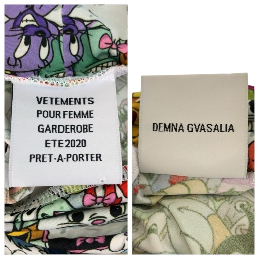 VETEMENTS Cartoon print One-piece mini dress Multicolor polyamide image 3