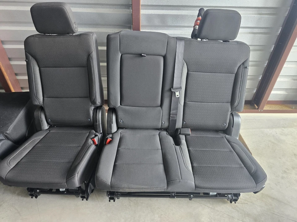 Chevy Tahoe Yukon Suburban 2021-2025 segunda fila asiento de banco negro *tela Foto 3 de 3