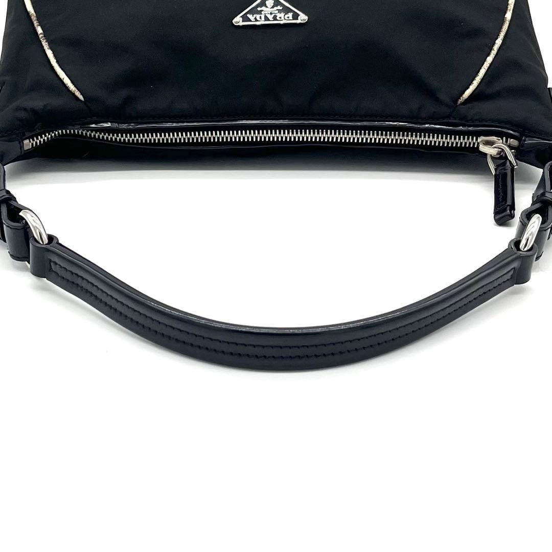 PRADA RRADA Python Pattern Shoulder Bag Black Nyl… - image 10