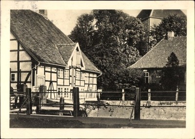 Ak Husum in Nordfriesland, Schwarz-Weiß-Foto von Fachwerkhäusern,... - 4715580