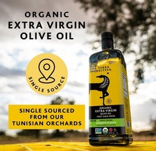 Organic Extra Virgin Olive Oil Cold Pressed, 34 fl oz Glass Bottle, Premium Qual