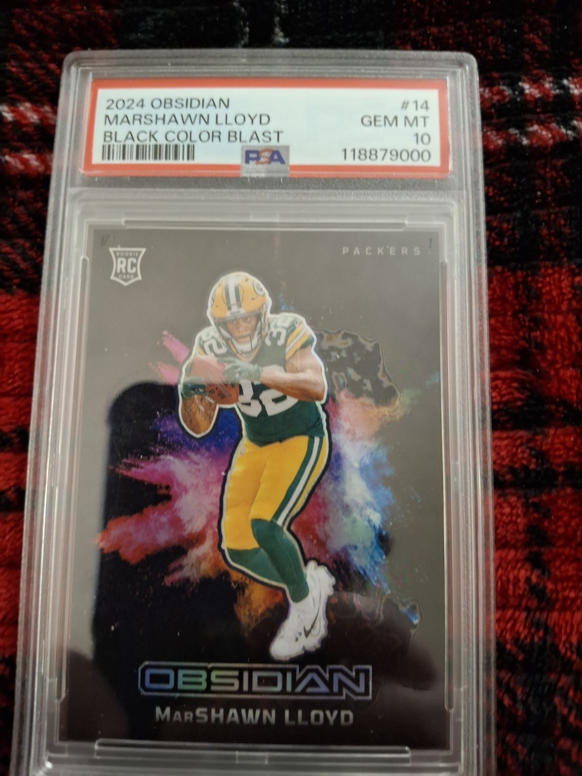 2024 Obsidian Marshawn Lloyd Black Colorblast Psa10