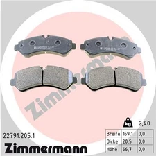 Rear Axle Zimmermann 22791.205.1 Brake Pad Set, Disc Brake for Mercedes-B