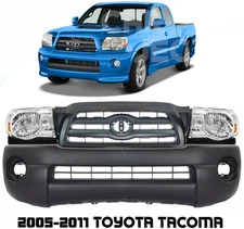 Front Bumper Cover Fascia & Headlight Assembly Kit For 2005-2011 Toyota Tacoma