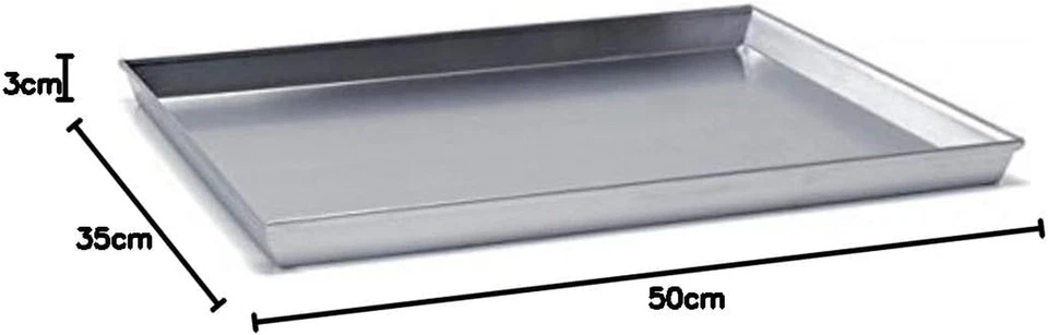 7044 - Teglia Rettangolare, Alluminio, Argento, 50 X 35 Cm - Immagine 3 di 4