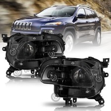 For 2014-2018 Jeep Cherokee Headlight Halogen Projector Clear Black Lhrh Lamp For 2014-2018 Jeep Cherokee Headlight Halogen Projector Clear Black Lhrh Lamp