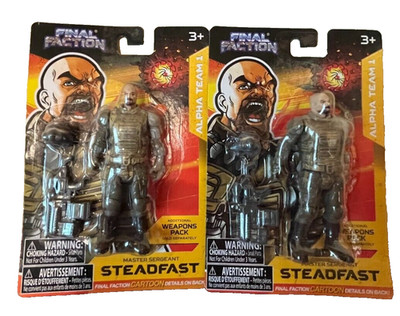 Lot of 2 Final Faction Alpha Team 1 Master Sergeant Steadfast Action Figures