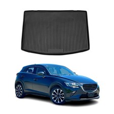 Kofferraummatte Kofferraumwanne für Mazda CX-3 2015-2024 Gummi TPE Schwarz