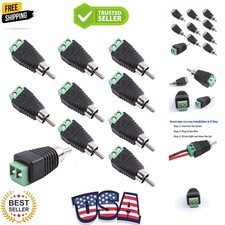 RCA Male Plug to AV Screw Terminal Audio/Video Connector 10-Pack, RCA Plugs f...