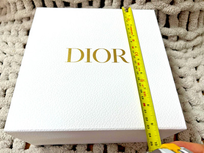 Authentic CHRISTIAN DIOR Empty White Textured Empty Gift Box 9 x9 x4.5 