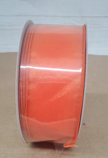 Orange ribbon wire edge roll 2.5 inches Fall 50 yards NEW bows wreaths crafts