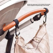 2pcs Baby Stroller Hooks Soft Nylon 5kg Load Bearing Metal Hooks for Hanging