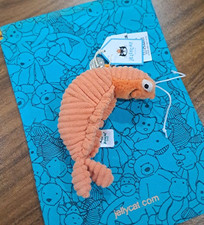 Jellycat Sheldon Shrimp Bag Charm Soft Plush Keychain Cute Ocean Stuffed Toy NWT