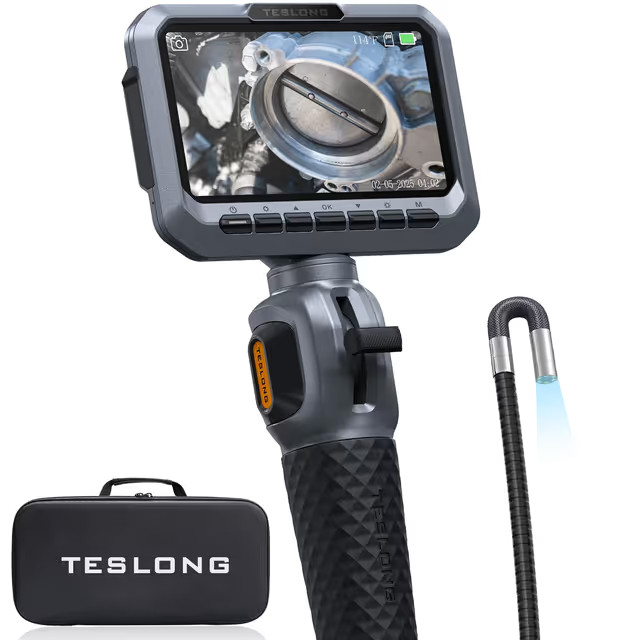 Teslong Two-Way Articulating Borescope Inspection Camera Flexible Snake Scope 5F
