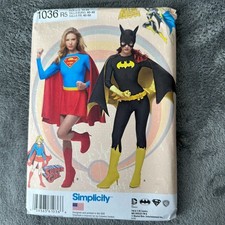 Simplicity 1036 Batgirl Supergirl Costume Sewing Pattern Sz 14-22 Uncut Cosplay