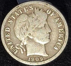 1909 O New Orleans Mint Barber Dime F