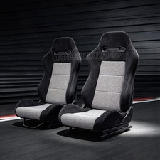 2x Universal Car Seat Racing Seats Suede Fabric Reclinable Bucket Seat Wsliders 2x Universal Car Seat Racing Seats Suede Fabric Reclinable Bucket Seat Wsliders