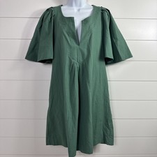 Women's Tuckernuck Pomander Place Finley Flutter Sleeve Swing Dress Green sz L