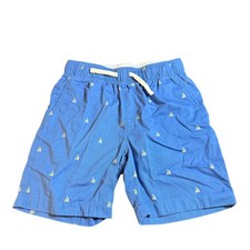 Crewcuts J.Crew Boys Blue Sailboat Embroidered Shorts Size 12 BX35 Nautical