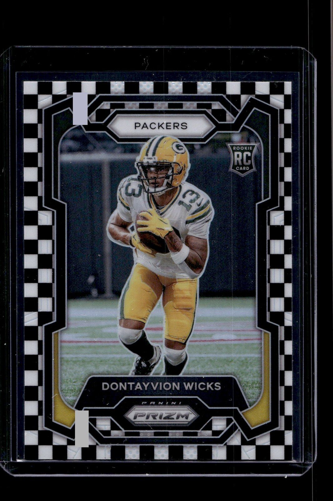 2023 Panini Prizm #333 Dontayvion Wicks Black and White Checker