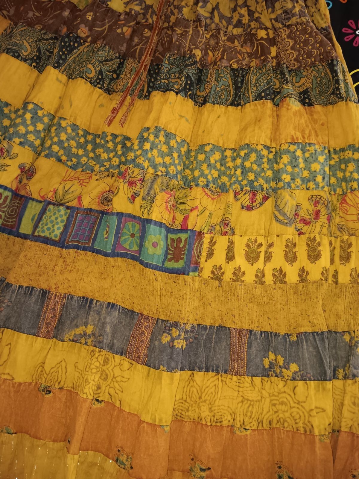 Made in india stretch maxi patchwork vintage skir… - image 3