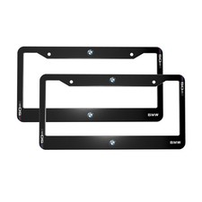 Bmw 2 Pack Stainless Steel Rust-proof License Plate Frame Holder Black