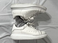 Alexander McQueen White/White Oversized Leather Sneakers, Unisex Size 37(US 7.5)