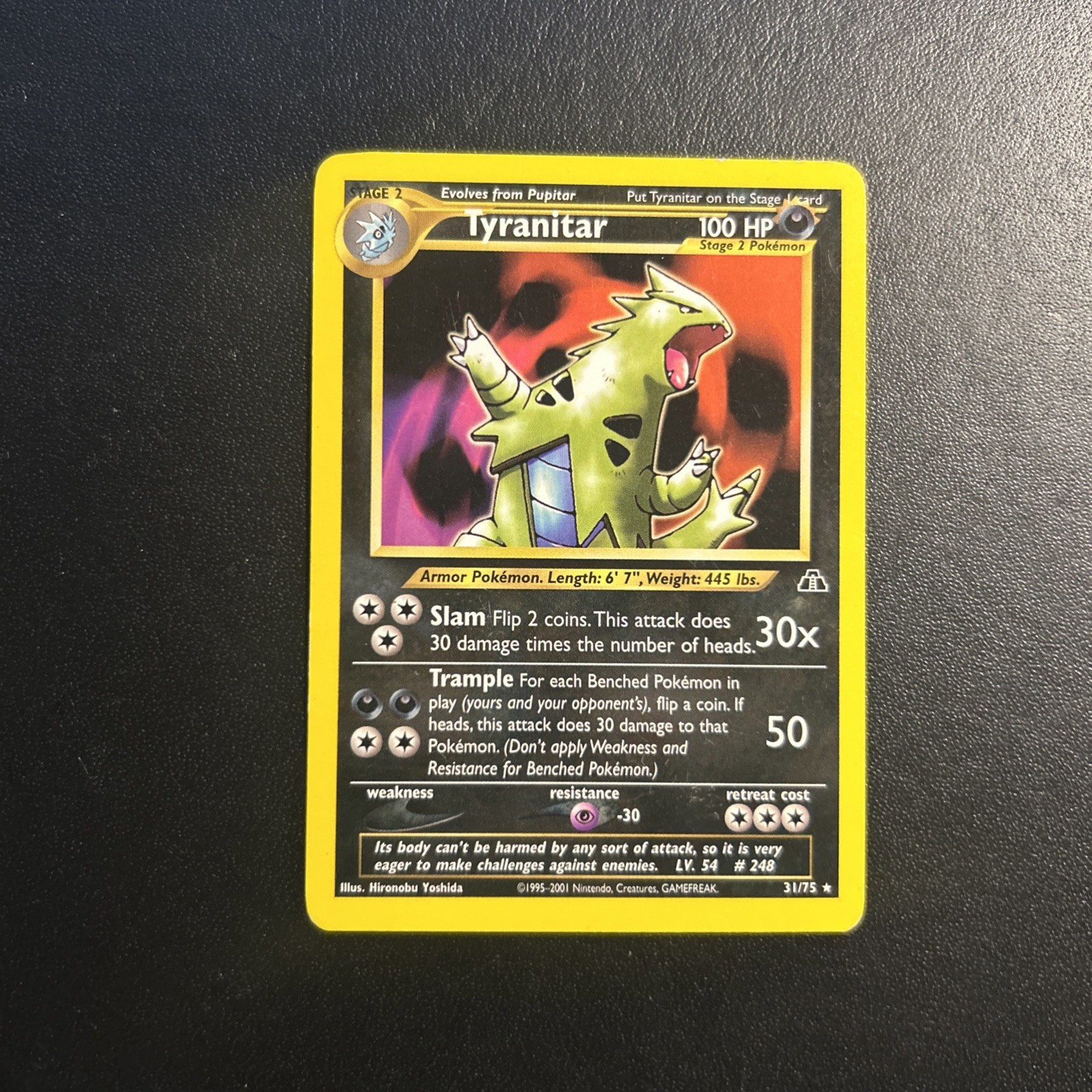Tyranitar 31/75 Neo Discovery Pokemon Card Regular Rare Moderately Played MP