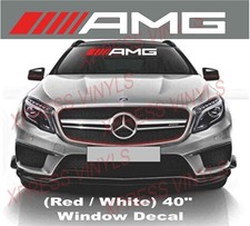 Amg Mercedes Benz Red White Vinyl Decal Sticker Windshield Logo Banner Amg Mercedes Benz Red White Vinyl Decal Sticker Windshield Logo Banner