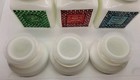Rare Set of 3 Milk Glass Apothecary Kitchen Cannisters with Bubble Top ~ 1970's — photo 7