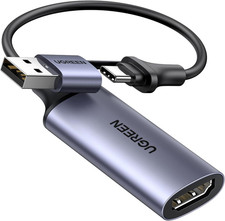 UGREEN Full HD 1080P 30Fps Video Capture Card 4K HDMI to USB 2.0 USB-A/USB-C