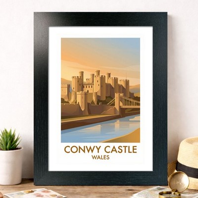 Conwy Castle, Wales Reise Poster Giclée Kunstdruck 53-7