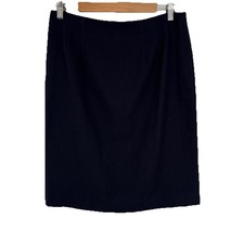 Vintage Lord & Taylor Womens Wool Pencil Skirt 14 Navy Blue Career Office Siren