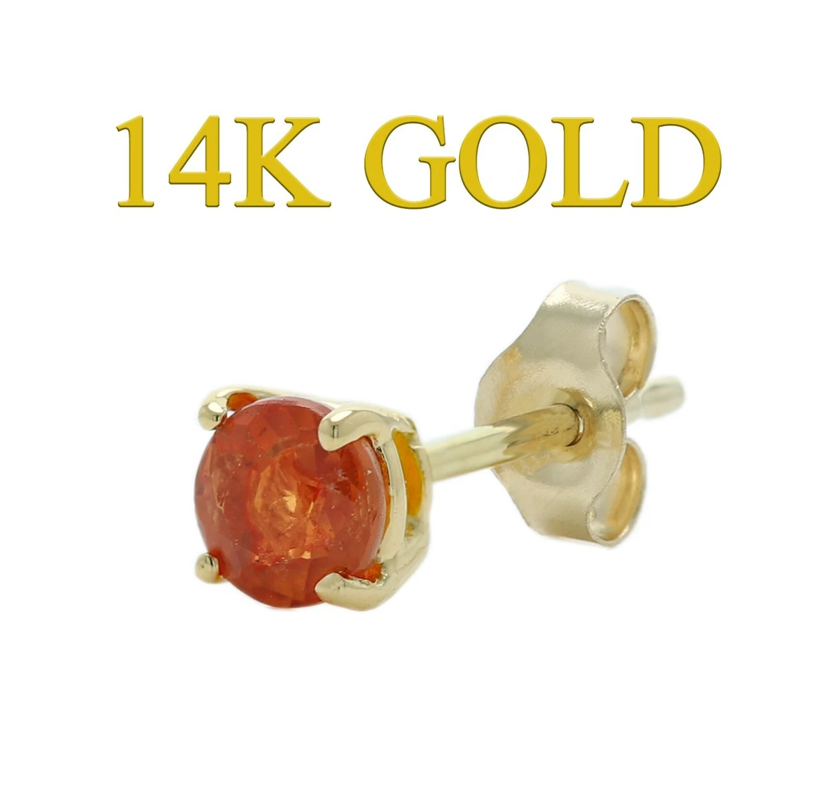 Orange sapphire 2024 stud earrings