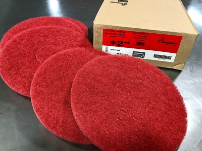 3M 7300 High-Productivity Floor Stripping Pads, 12'', Pack Of 5 Pads