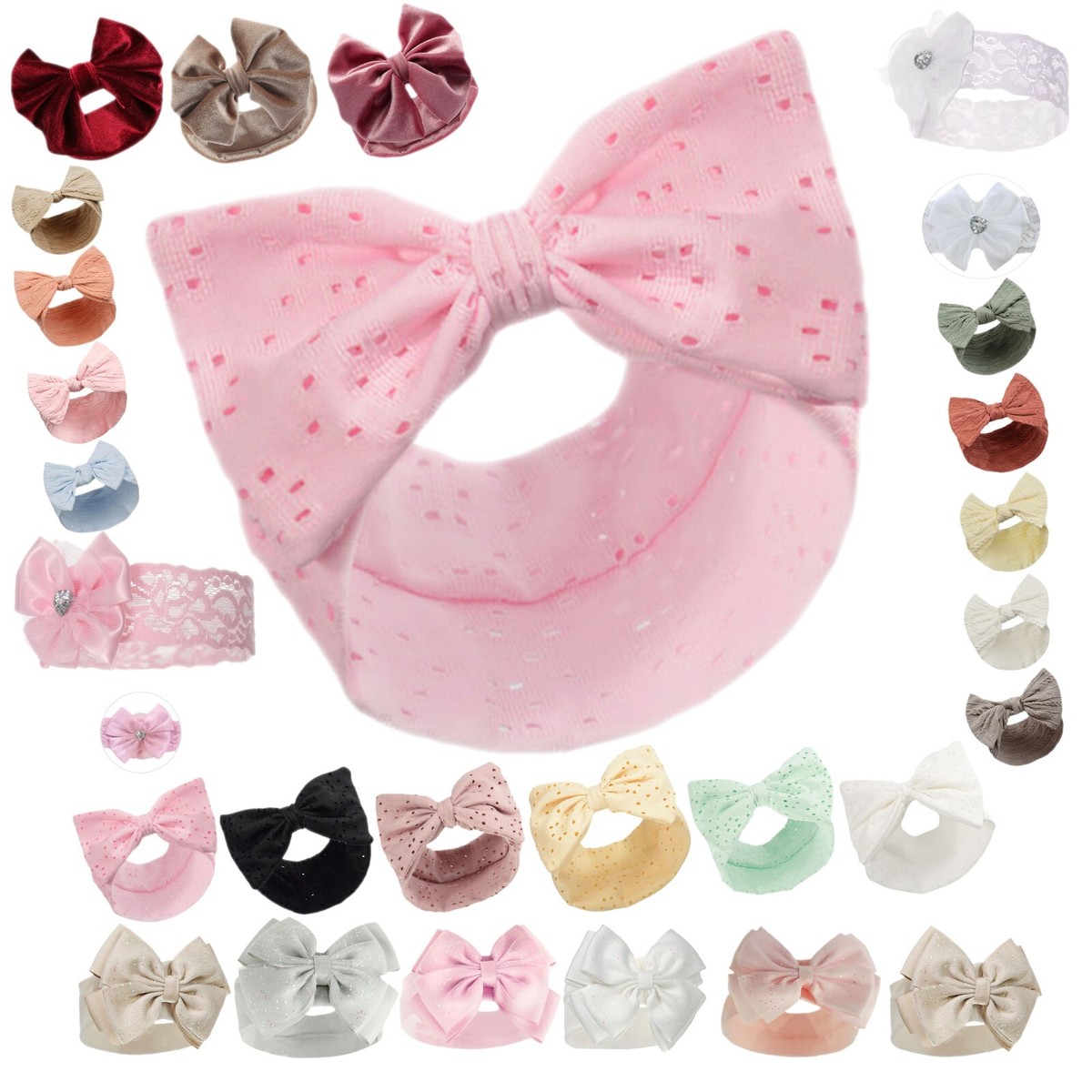 Baby Girls Headband Hairband Glitter Bow Sparkle Shiny Knot