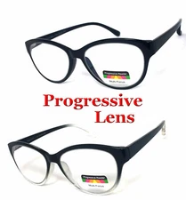 Retro Cat Eye Multi Focus Reading Glasses Clear Lens 3 Strengths in 1 Reader