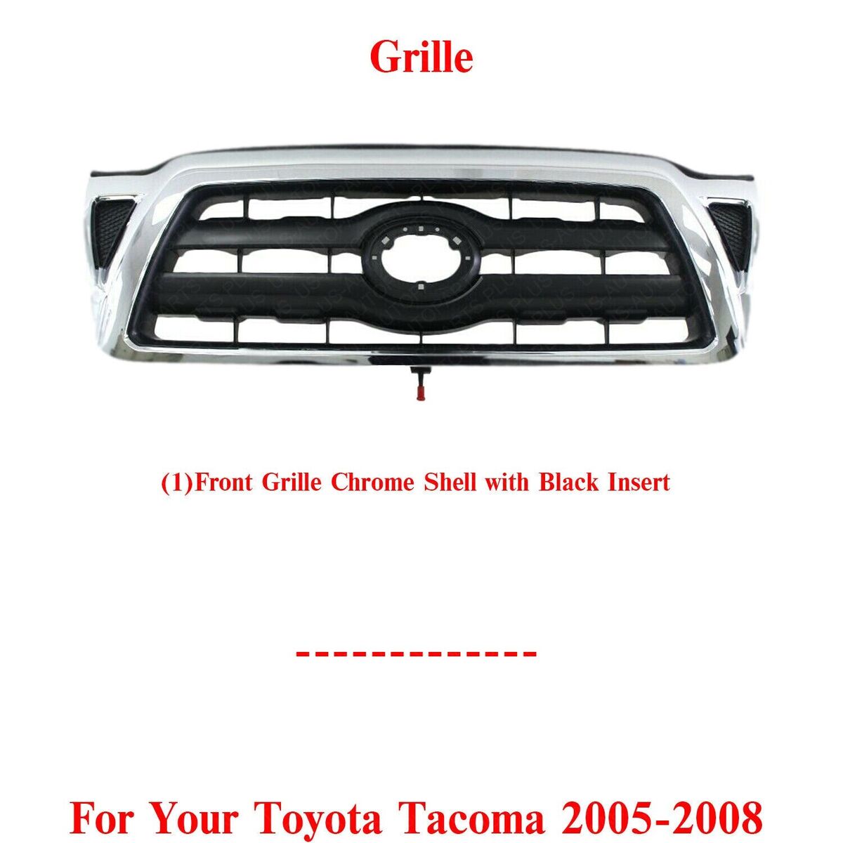 Front Grille Chrome Shell With Black Insert For 2005-2008 Toyota