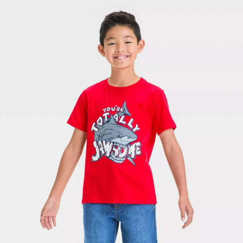 Boys Short Sleeve Valentine's Day Graphic T-Shirt - Cat & Jack Red Size L - Picture 3 of 3