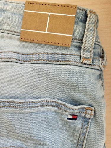 TOMMY HILFIGER sz 16 JEANS DENIM SKINNY BLUE FADED ADJUSTABLE WAIST STRETCH NEW - Picture 4 of 7