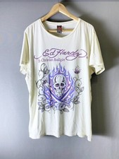 Remake Ed Hardy retro short sleeve white color shirt KV33563