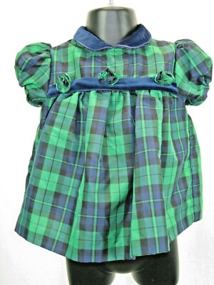 green plaid baby dress Green ruffle daddy's duck plaid baby girls dresses 2T